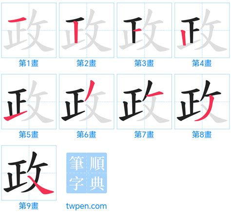 政 筆劃|政的筆順 國字「政」筆畫